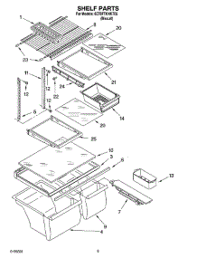 05 - Shelf Parts, Optional Parts parts for Whirlpool Refrigerator 8ET8FTKXKT05 from AppliancePartsPros.com