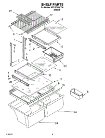 05 - Shelf Parts, Optional Parts parts for Whirlpool Refrigerator 8ET1FTKXKT05 from AppliancePartsPros.com
