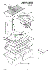 05 - Shelf Parts, Optional Parts parts for Whirlpool Refrigerator 8ET1MTKXKT05 from AppliancePartsPros.com