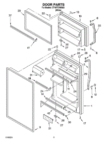 02 - Door Parts parts for Whirlpool Refrigerator ET1MTEXMQ02 from AppliancePartsPros.com