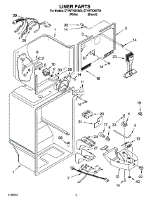 03 - Liner Parts parts for Whirlpool Refrigerator ET1WTKXKQ04 from AppliancePartsPros.com