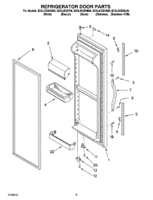 06 - Refrigerator Door Parts parts for Whirlpool Refrigerator ED5LHGXNL00 from AppliancePartsPros.com