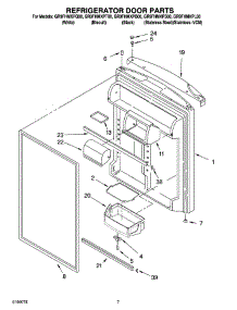 04 - Refrigerator Door Parts parts for Whirlpool Refrigerator GR9FHMXPS00 from AppliancePartsPros.com