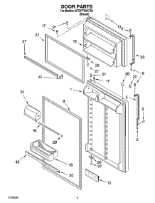 02 - Door Parts parts for Whirlpool Refrigerator 8ET8FTKXKT04 from AppliancePartsPros.com