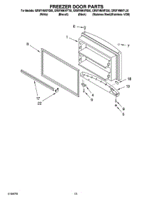07 - Freezer Door Parts, Optional Parts parts for Whirlpool Refrigerator GR9FHMXPT00 from AppliancePartsPros.com