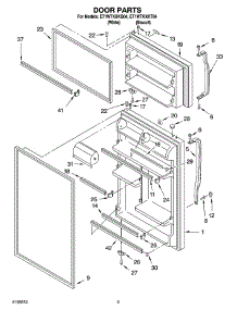 02 - Door Parts parts for Whirlpool Refrigerator ET1WTKXKT04 from AppliancePartsPros.com