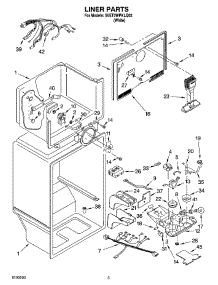 03 - Liner Parts parts for Whirlpool Refrigerator 5VET0WPKLQ03 from AppliancePartsPros.com