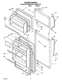 02 - Door Parts parts for Whirlpool Refrigerator ET8GTMXKQ02 from AppliancePartsPros.com