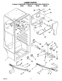 03 - Liner Parts parts for Whirlpool Refrigerator ET4WSKYKQ06 from AppliancePartsPros.com