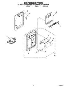 08 - Dispenser Parts, Optional Parts parts for Whirlpool Refrigerator GT1PHWXPQ00 from AppliancePartsPros.com