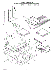 03 - Shelf Parts parts for Whirlpool Refrigerator GT1PHWXPB00 from AppliancePartsPros.com
