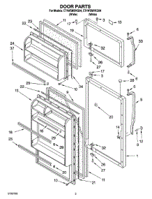 02 - Door Parts parts for Whirlpool Refrigerator ET4WSMXKQ04 from AppliancePartsPros.com
