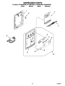 08 - Dispenser Parts, Optional Parts parts for Whirlpool Refrigerator GT1NHWXPT00 from AppliancePartsPros.com