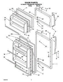 02 - Door Parts parts for Whirlpool Refrigerator ET8BPMXKT02 from AppliancePartsPros.com