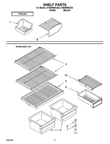 05 - Shelf Parts parts for Whirlpool Refrigerator ET8BPMXKT02 from AppliancePartsPros.com