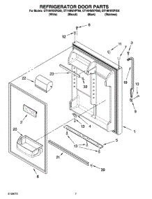 04 - Refrigerator Door Parts parts for Whirlpool Refrigerator GT1NHWXPB00 from AppliancePartsPros.com
