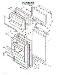 02 - Door Parts parts for Whirlpool Refrigerator 5VET6WPKLQ03 from AppliancePartsPros.com