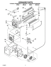 06 - Icemaker Parts parts for Whirlpool Refrigerator GT1NHWXPQ00 from AppliancePartsPros.com