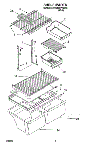 05 - Shelf Parts, Optional Parts parts for Whirlpool Refrigerator 5VET2WPKLQ03 from AppliancePartsPros.com