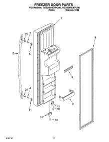 07 - Freezer Door Parts parts for Whirlpool Refrigerator 7GS2SHEXPQ00 from AppliancePartsPros.com