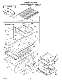 06 - Shelf Parts, Optional Parts parts for Whirlpool Refrigerator ET8RHMXKT05 from AppliancePartsPros.com