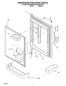 05 - Refrigerator Door Parts parts for Whirlpool Refrigerator GB2SHKXMQ00 from AppliancePartsPros.com
