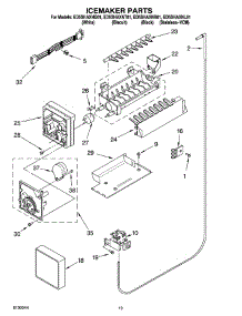 12 - Icemaker Parts, Optional Parts parts for Whirlpool Refrigerator ED5SHAXNB01 from AppliancePartsPros.com