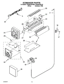 12 - Icemaker Parts, Optional Parts parts for Whirlpool Refrigerator 7GS6SHEXPL00 from AppliancePartsPros.com