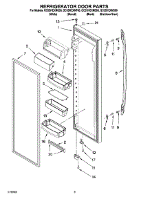 06 - Refrigerator Door Parts parts for Whirlpool Refrigerator GC3SHEXNQ00 from AppliancePartsPros.com