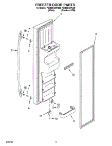 07 - Freezer Door Parts parts for Whirlpool Refrigerator 7GS6SHEXPQ00 from AppliancePartsPros.com