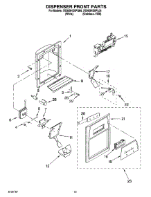 08 - Dispenser Front Parts parts for Whirlpool Refrigerator 7GS6SHEXPQ00 from AppliancePartsPros.com