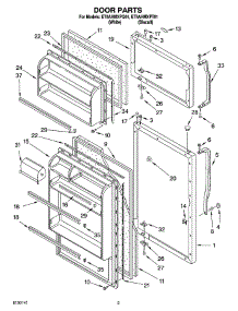 02 - Door Parts parts for Whirlpool Refrigerator ET8AHMXPQ01 from AppliancePartsPros.com