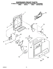 08 - Dispenser Front Parts parts for Whirlpool Refrigerator GC3CHAXNB00 from AppliancePartsPros.com