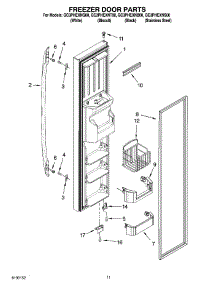 07 - Freezer Door Parts parts for Whirlpool Refrigerator GC3PHEXNT00 from AppliancePartsPros.com