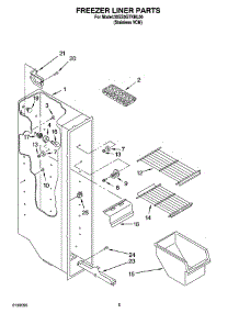 03 - Freezer Liner Parts parts for Whirlpool Refrigerator 3XES0GTKNL00 from AppliancePartsPros.com