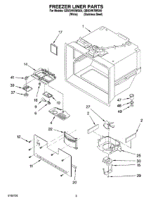 02 - Freezer Liner Parts parts for Whirlpool Refrigerator GB9SHKRMS00 from AppliancePartsPros.com
