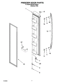 05 - Freezer Door Parts parts for Whirlpool Refrigerator 3XES0GTKNL00 from AppliancePartsPros.com