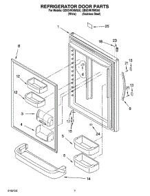 05 - Refrigerator Door Parts parts for Whirlpool Refrigerator GB9SHKRMS00 from AppliancePartsPros.com