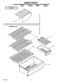 05 - Shelf Parts, Optional Parts parts for Whirlpool Refrigerator ET6WSKXKT03 from AppliancePartsPros.com