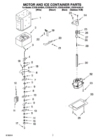 05 - Motor And Ice Container Parts parts for Whirlpool Refrigerator ED5SHAXNL01 from AppliancePartsPros.com