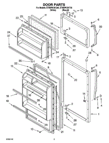 02 - Door Parts parts for Whirlpool Refrigerator ET8BPKXKT02 from AppliancePartsPros.com