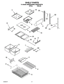 07 - Shelf Parts, Optional Parts parts for Whirlpool Refrigerator GB2SHKXMT00 from AppliancePartsPros.com