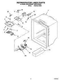 04 - Refrigerator Liner Parts parts for Whirlpool Refrigerator GB9SHKXMQ00 from AppliancePartsPros.com