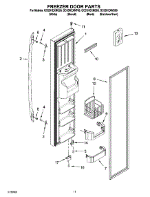 07 - Freezer Door Parts parts for Whirlpool Refrigerator GC3SHEXNT00 from AppliancePartsPros.com