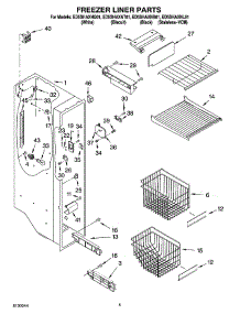 04 - Freezer Liner Parts parts for Whirlpool Refrigerator ED5SHAXNQ01 from AppliancePartsPros.com