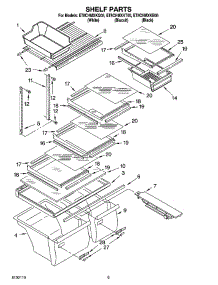 05 - Shelf Parts parts for Whirlpool Refrigerator ET8CHMXKB05 from AppliancePartsPros.com