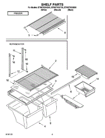 05 - Shelf Parts, Optional Parts parts for Whirlpool Refrigerator ET8WTKXKQ05 from AppliancePartsPros.com