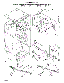 03 - Liner Parts parts for Whirlpool Refrigerator ET6WSKXKQ03 from AppliancePartsPros.com