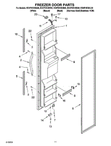 07 - Freezer Door Parts parts for Whirlpool Refrigerator ED2FHEXNQ00 from AppliancePartsPros.com