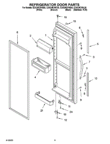 06 - Refrigerator Door Parts parts for Whirlpool Refrigerator ED5GHEXNT00 from AppliancePartsPros.com